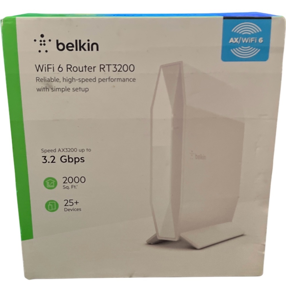 Belkin White Wireless Router with WiFi 6 Technology